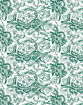 Dark Green Abstract Swirl Pattern Rug