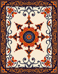 Vibrant Floral Sunburst Mandala Rug