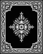 Classic White Floral Frame Design Rug
