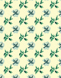 Light Yellow Bird and Leaf Pattern Rug