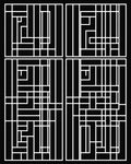 Modern Black White Geometric Lines Rug