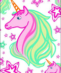 Pink Unicorn With Rainbow Mane Rug