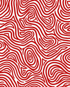 Red Swirling Lines Abstract Rug