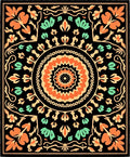 Vibrant Floral Mandala Pattern Rug