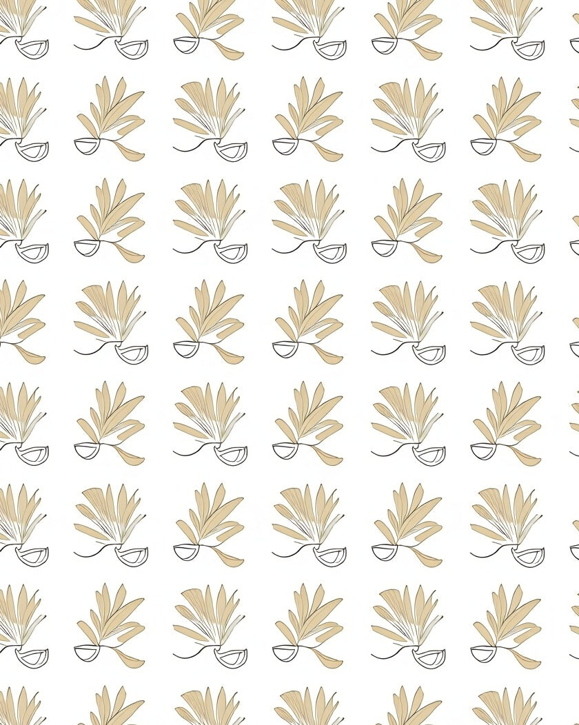 Minimalist Plant Line Art Pattern Rug