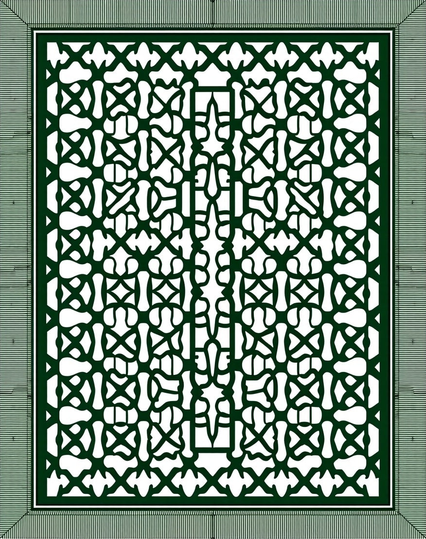 Intricate Lattice Geometric Design Rug