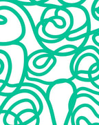 Abstract Teal Swirls Pattern Rug