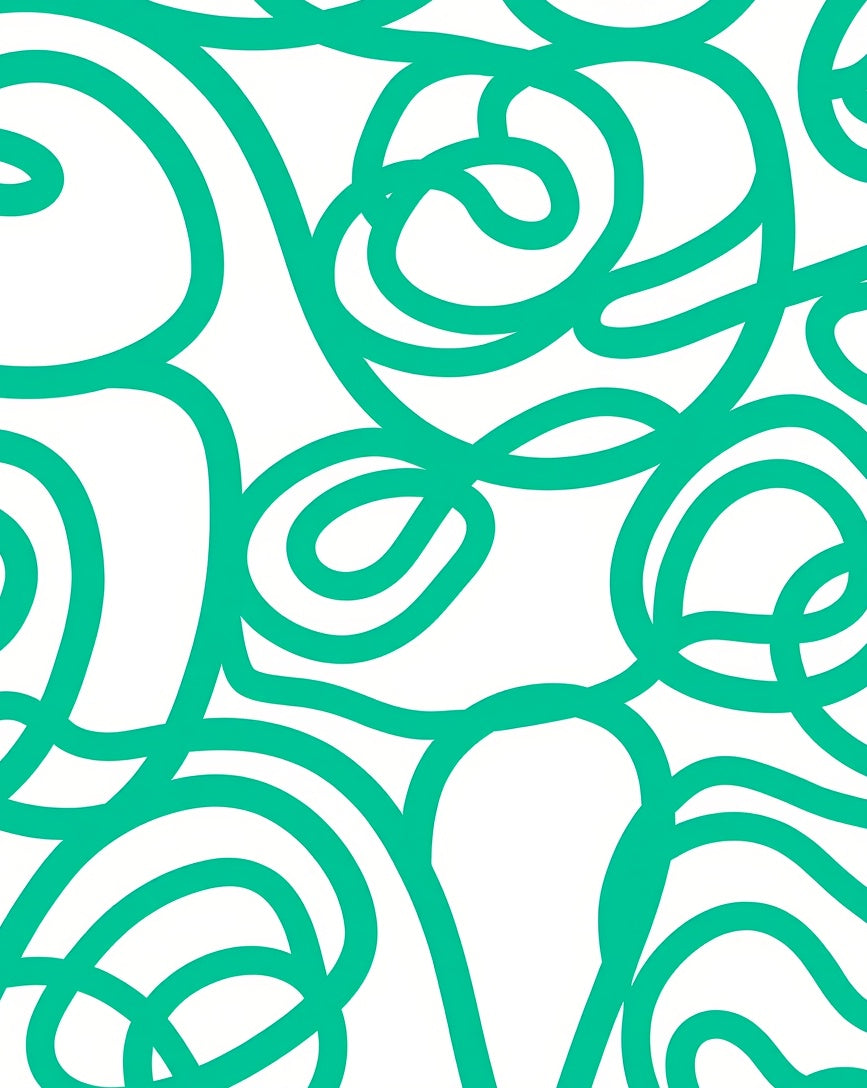Abstract Teal Swirls Pattern Rug