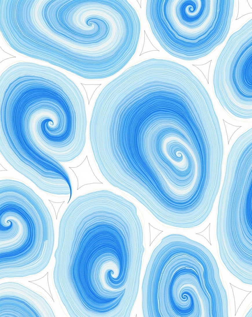 Abstract Blue Swirls Pattern Design Rug