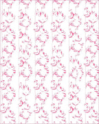 Pink Floral Stripe Art Rug