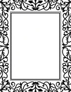 Black Vintage Floral Scroll Border Rug