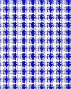 Bold Blue Abstract Geometric Pattern Rug