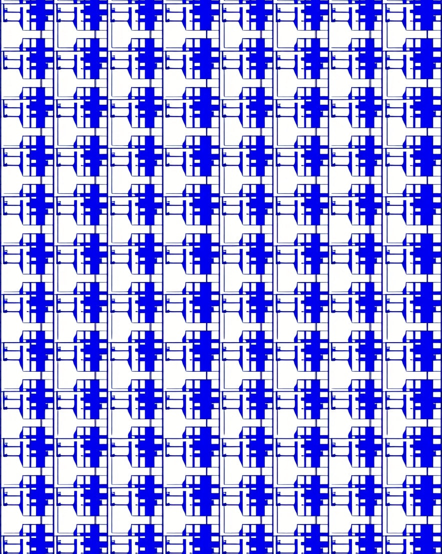 Bold Blue Abstract Geometric Pattern Rug