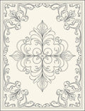 Ornate Floral Scrollwork Pattern Design Rug