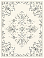 Ornate Floral Scrollwork Pattern Design Rug