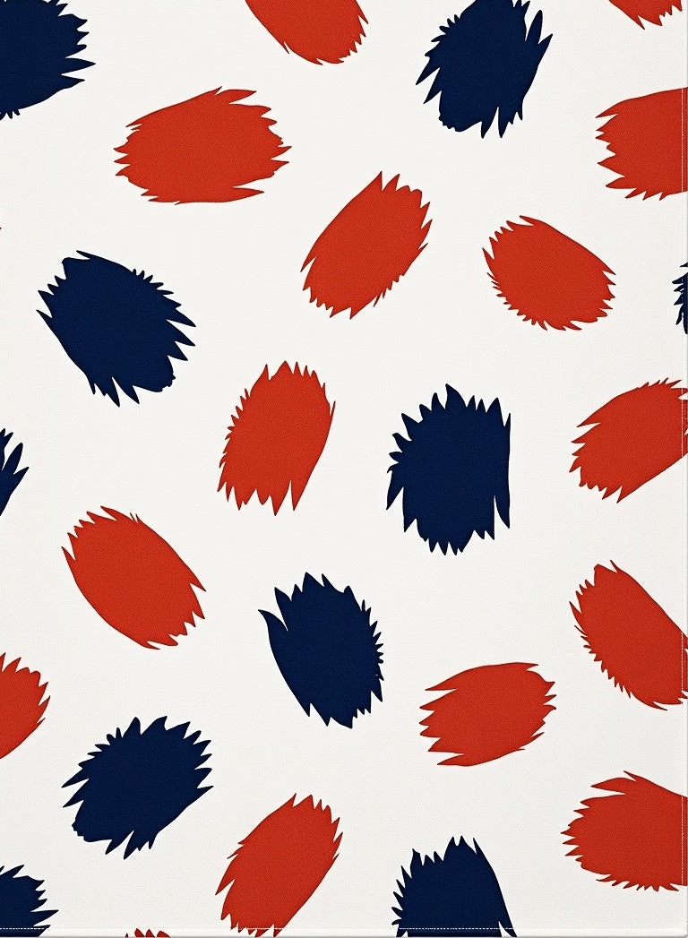 Abstract Brushstroke Red Blue Pattern Rug