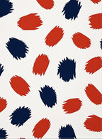 Abstract Brushstroke Red Blue Pattern Rug