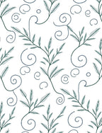 Green Fir Twig Swirls Rug