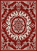 Traditional Red Cream Medallion Design Rug