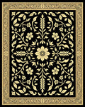 Ornate Floral Black Gold Rug