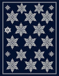 White Snowflake Medallion Navy Rug