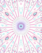 Floral Symmetry Pastel Pink Aqua Rug