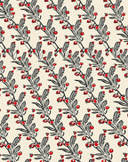 Red Berry Branch Pattern Rug