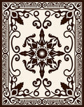 Dark Floral Vine Ornate Pattern Rug