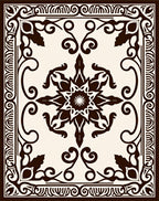 Dark Floral Vine Ornate Pattern Rug