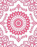 Vibrant Pink Floral Mandala Pattern Rug