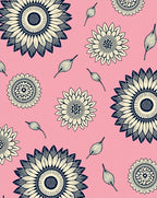 Pink Floral Mandala Pattern Rug