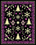 Pink Cream Winter Forest Snowflakes Rug