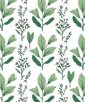 Green Leaf and Flower Pattern Rug