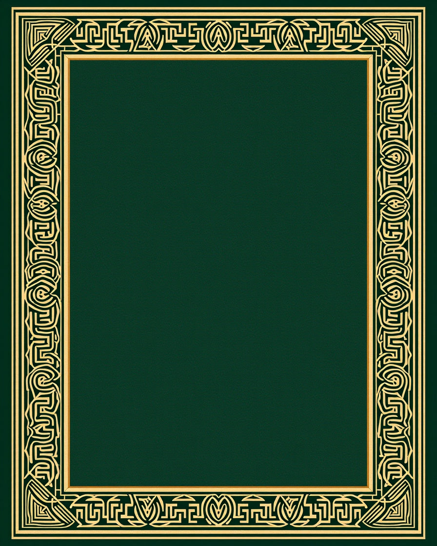 Intricate Gold Border Deco Rug