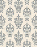 Ornate Gray Floral Damask Pattern Rug