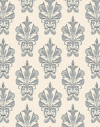 Ornate Gray Floral Damask Pattern Rug