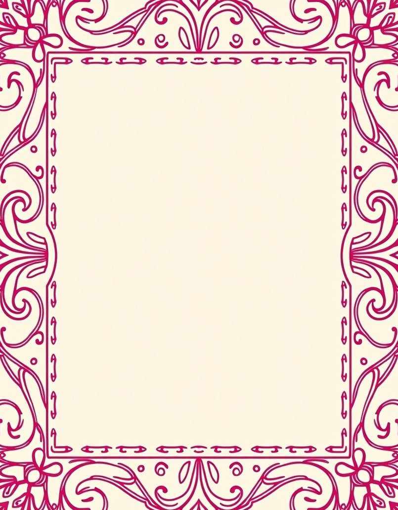 Ornate Flourish Pink Pattern Rug