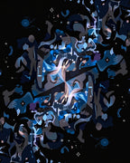 Abstract Blue Dark Night Pattern Rug
