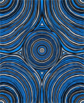 Bold Blue White Wavy Stripes Rug