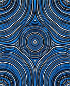 Bold Blue White Wavy Stripes Rug