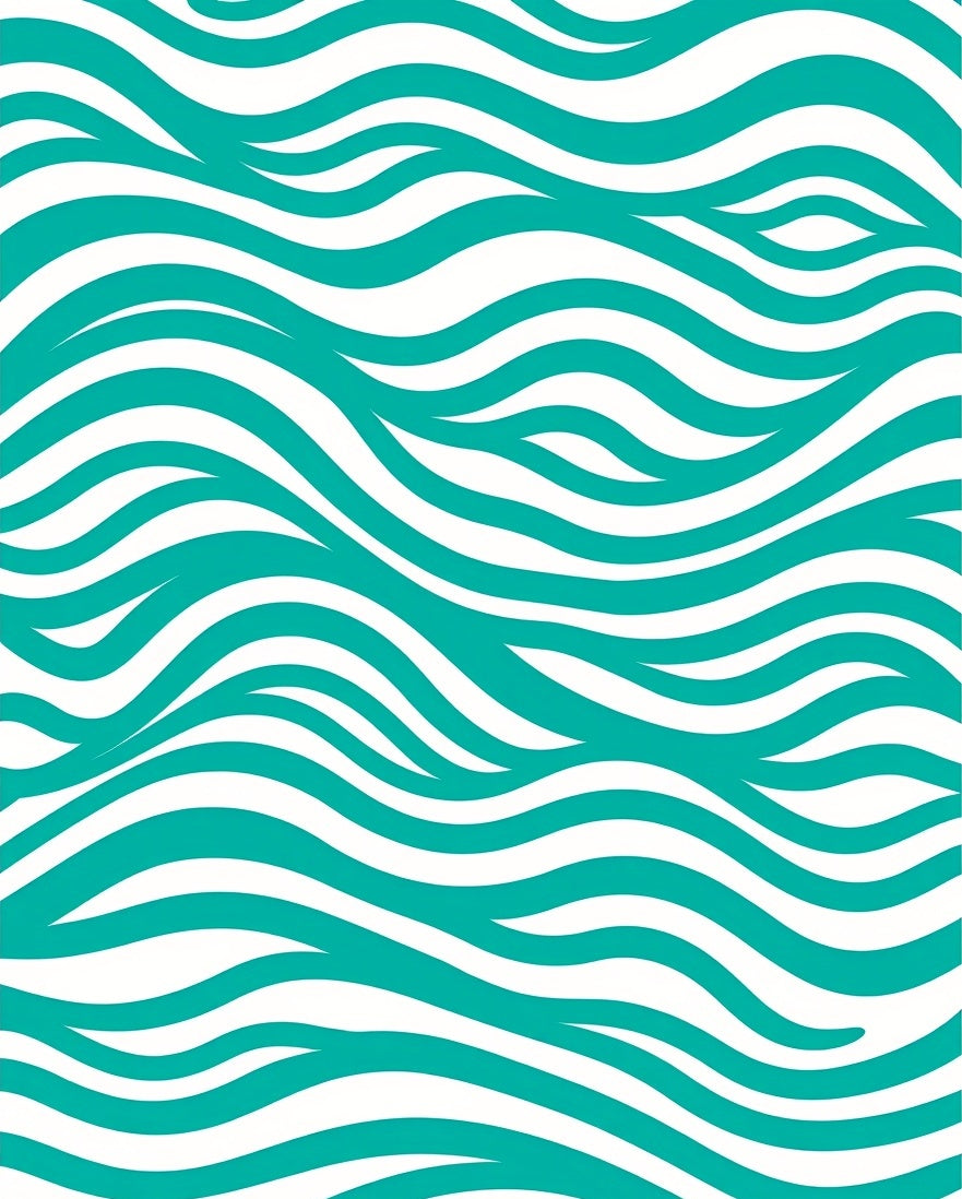 Teal Wave Pattern Rug
