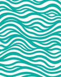 Teal Wave Pattern Rug