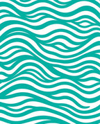 Teal Wave Pattern Rug