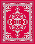 Intricate White Floral Mandala Design Rug