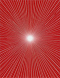 Radiant Sunburst Red Line Art Rug