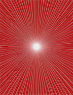 Radiant Sunburst Red Line Art Rug