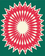 Radiant Sunburst Floral Pattern Rug