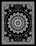 Intricate Black White Mandala Design Rug
