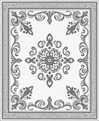 Ornate Floral Scrollwork Mandala Design Rug