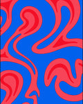 Groovy Blue Red Swirl Pattern Rug